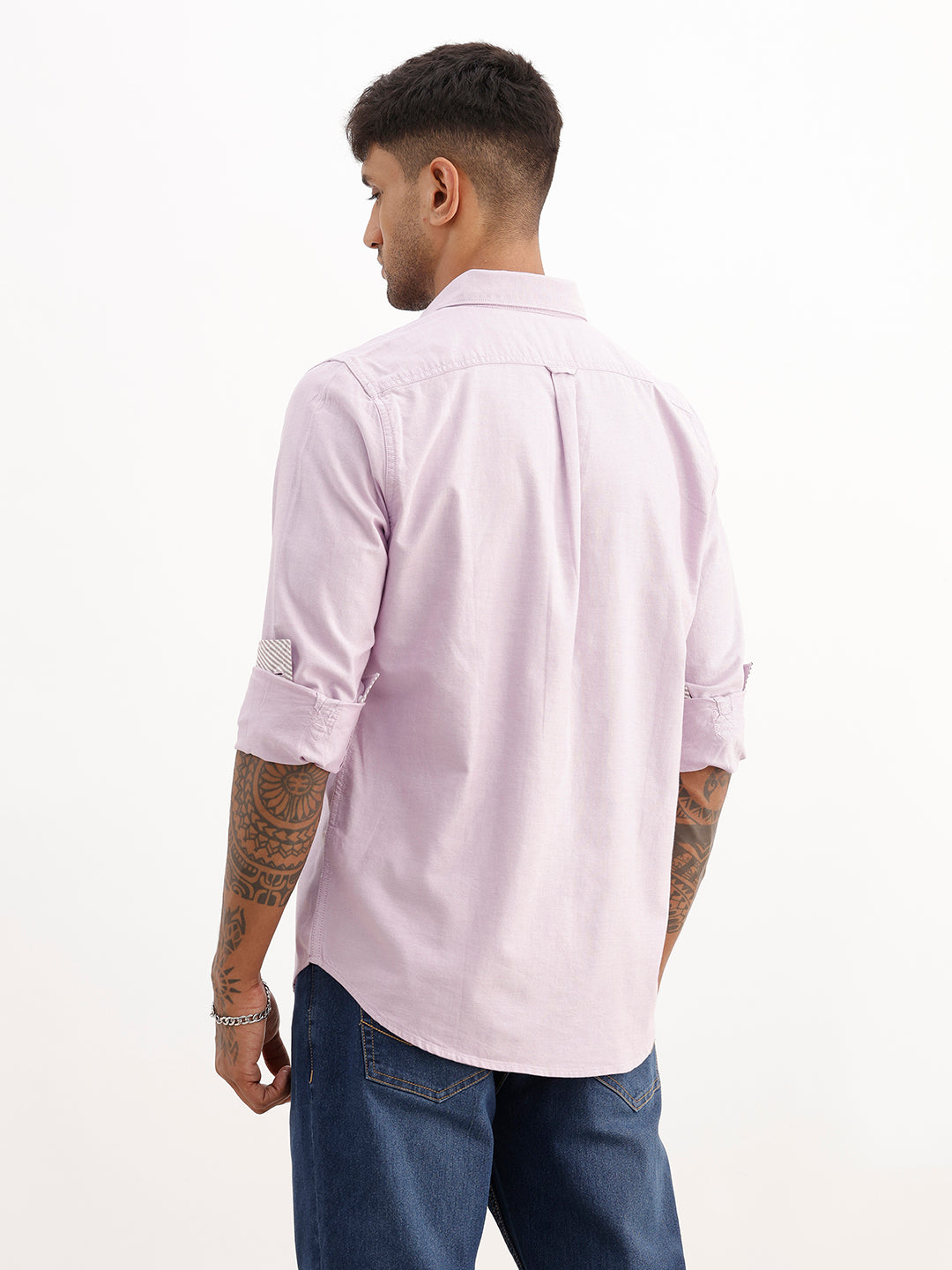 Solid Slim Fit 100% Cotton Shirt | Purple