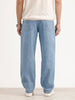 Solid Loose Fit Denim Jeans | Light Blue