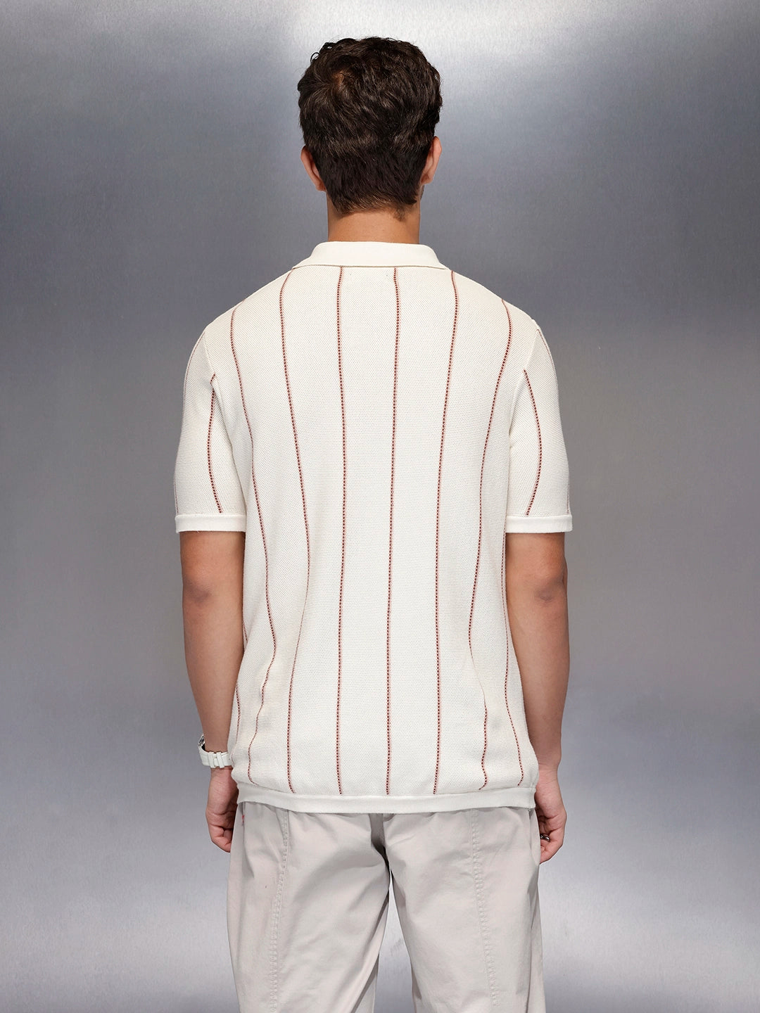 Men’s waffle texture slim fit polo | Off White