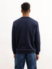 Comfort Fit Placement Printed Sweatshirt | Navy Blue