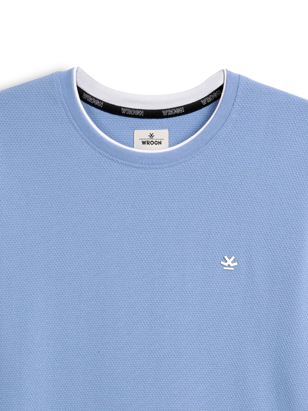 Popcorn Knit Blue T-Shirt