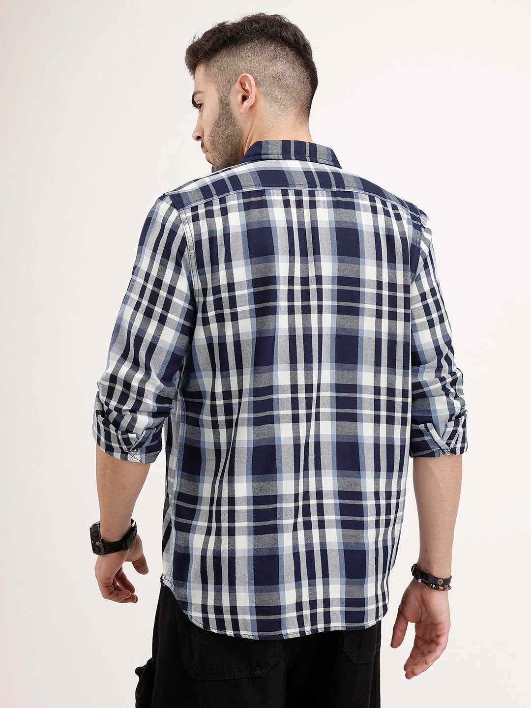 Regular Fit Checkered Shirt | Blue