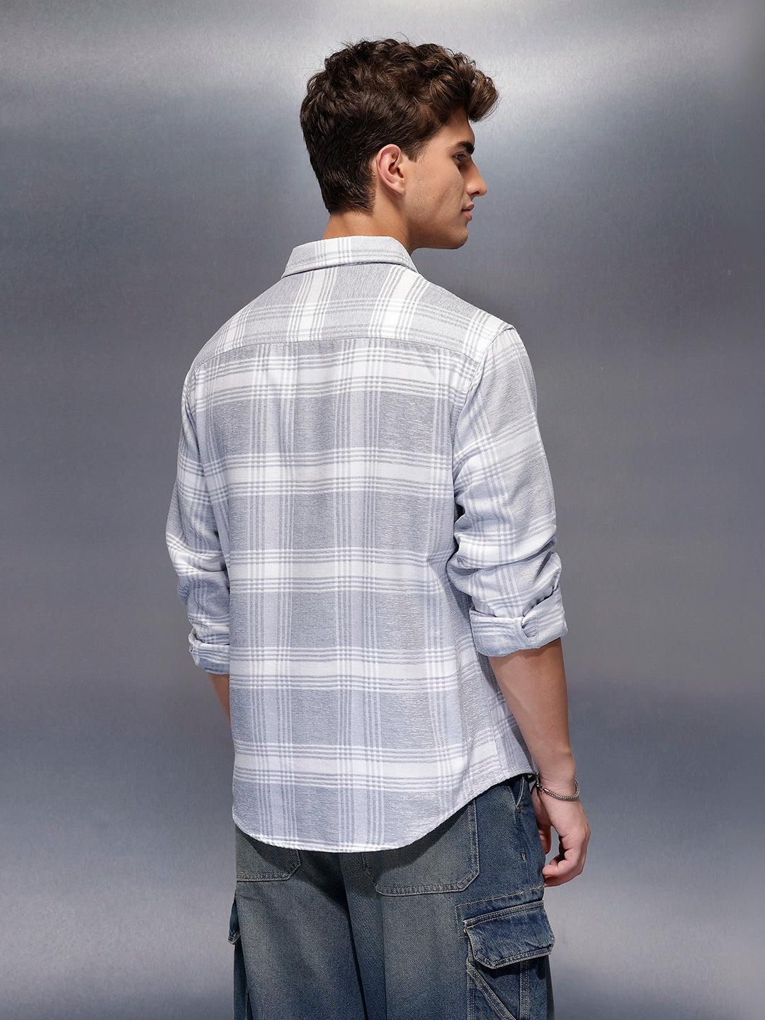 Men's Casual Dobby Shacket  | Grey