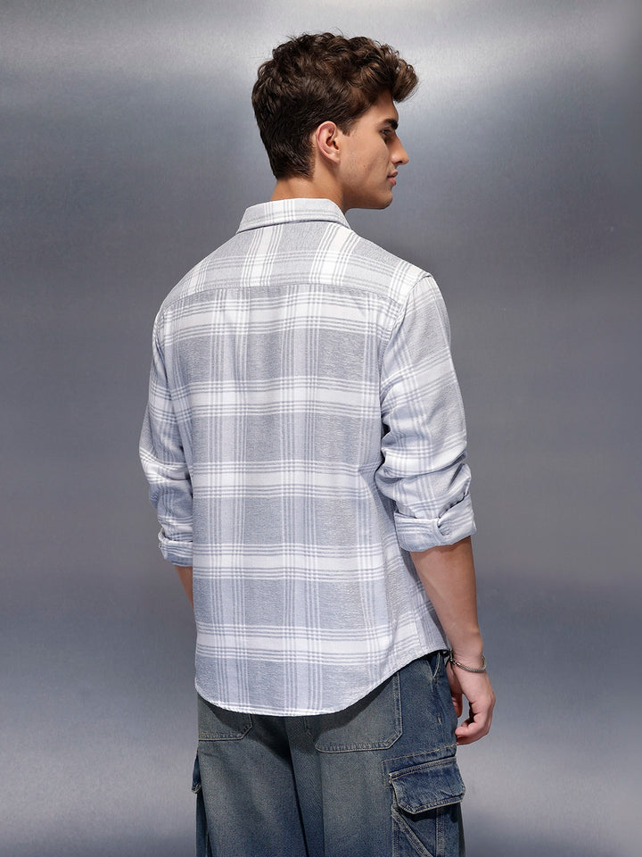 Men's Casual Dobby Shacket  | Grey