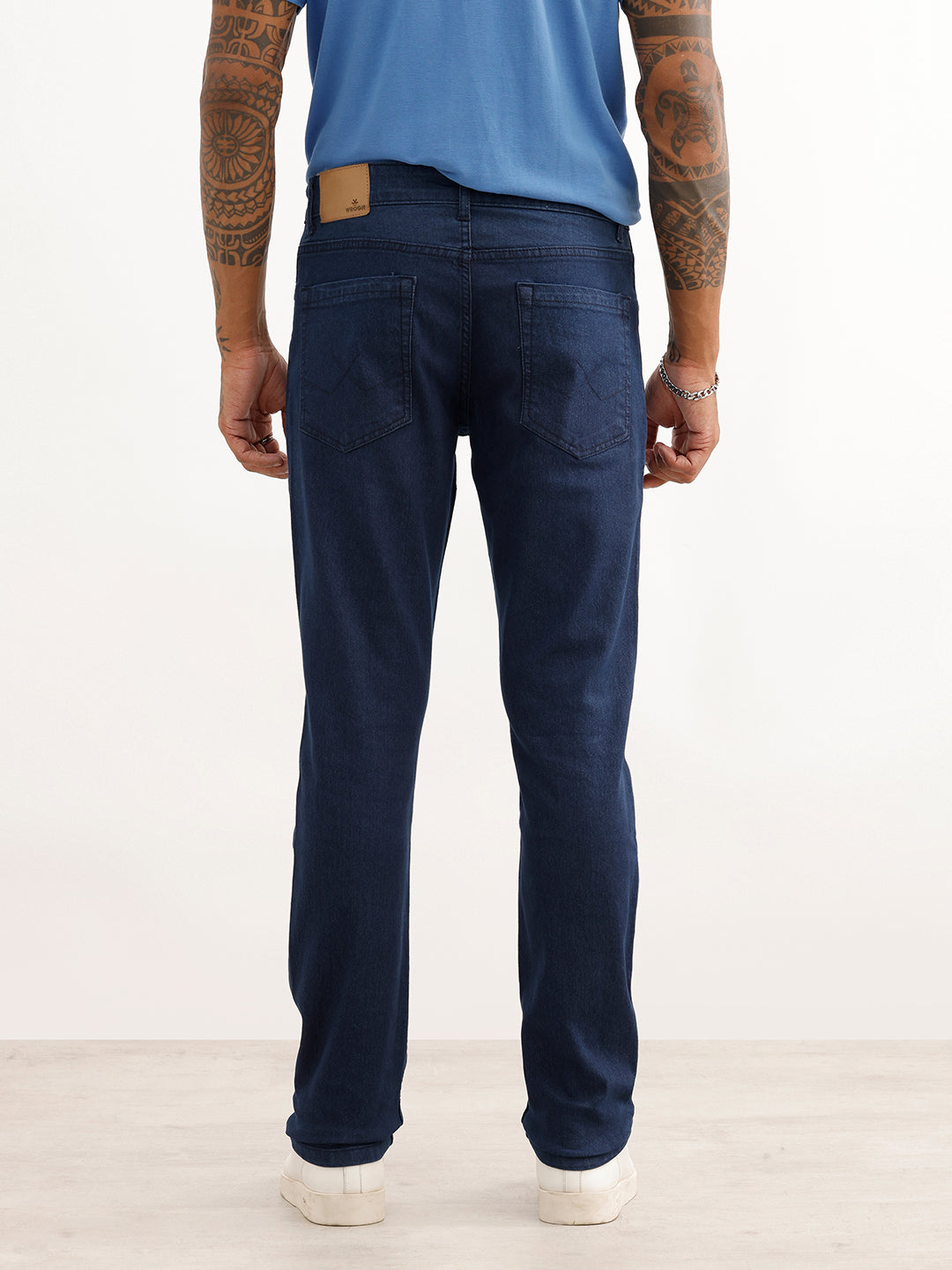 Solid Slim Fit Denim Jeans | Dark Blue