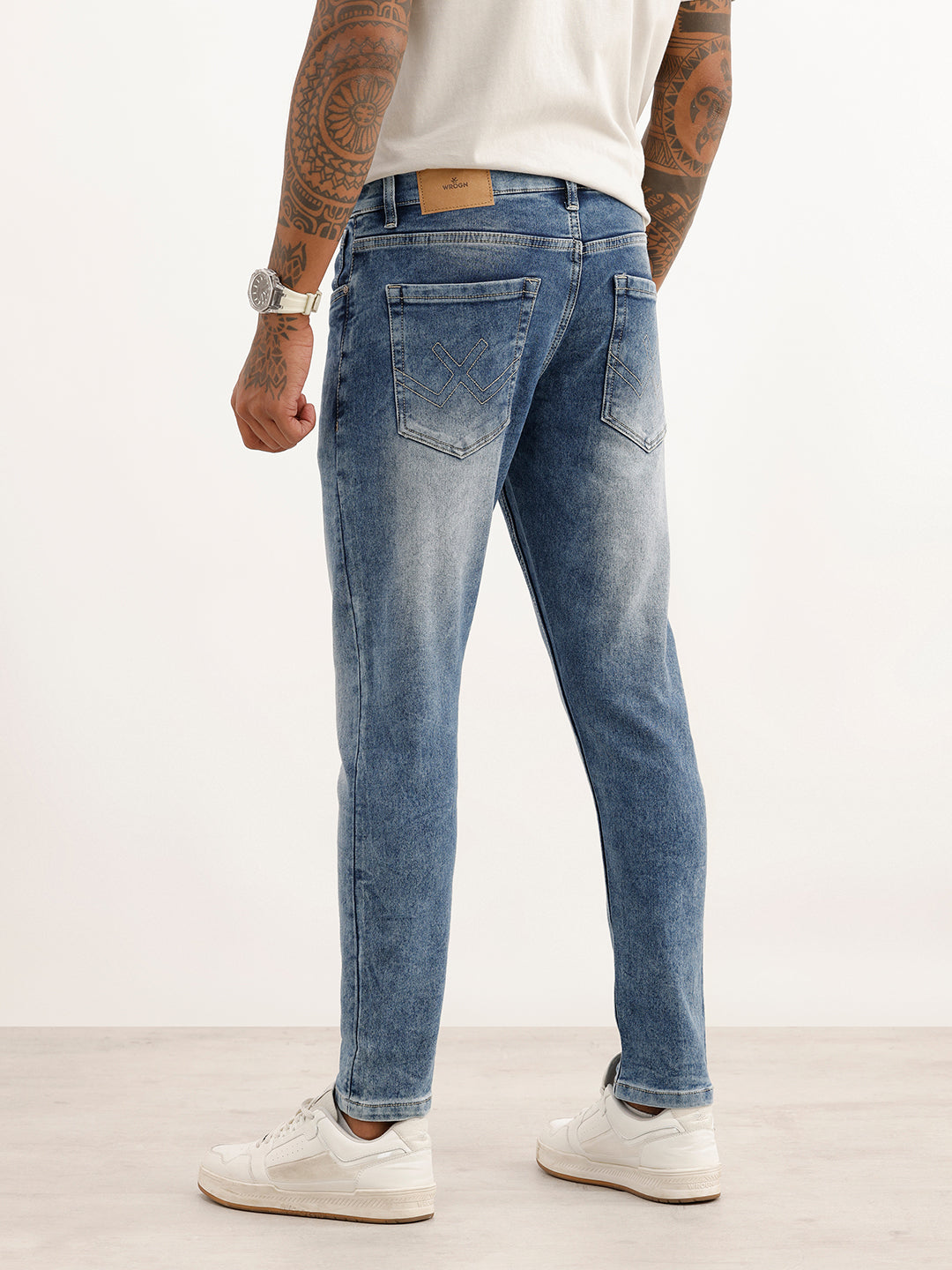 Faded Slim Fit Denim Jeans | Light Blue