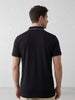 Solid Tipping Collar Polo T-Shirt | Black