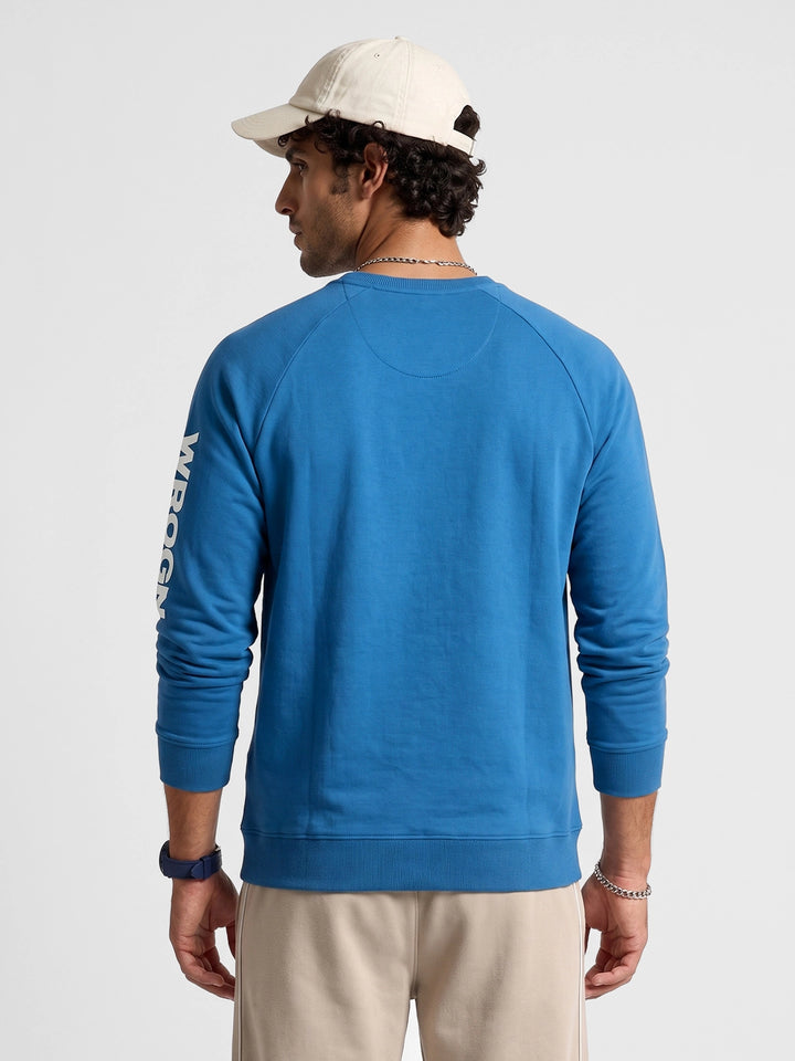 Classic Placement Printed Sweatshirt | Blue