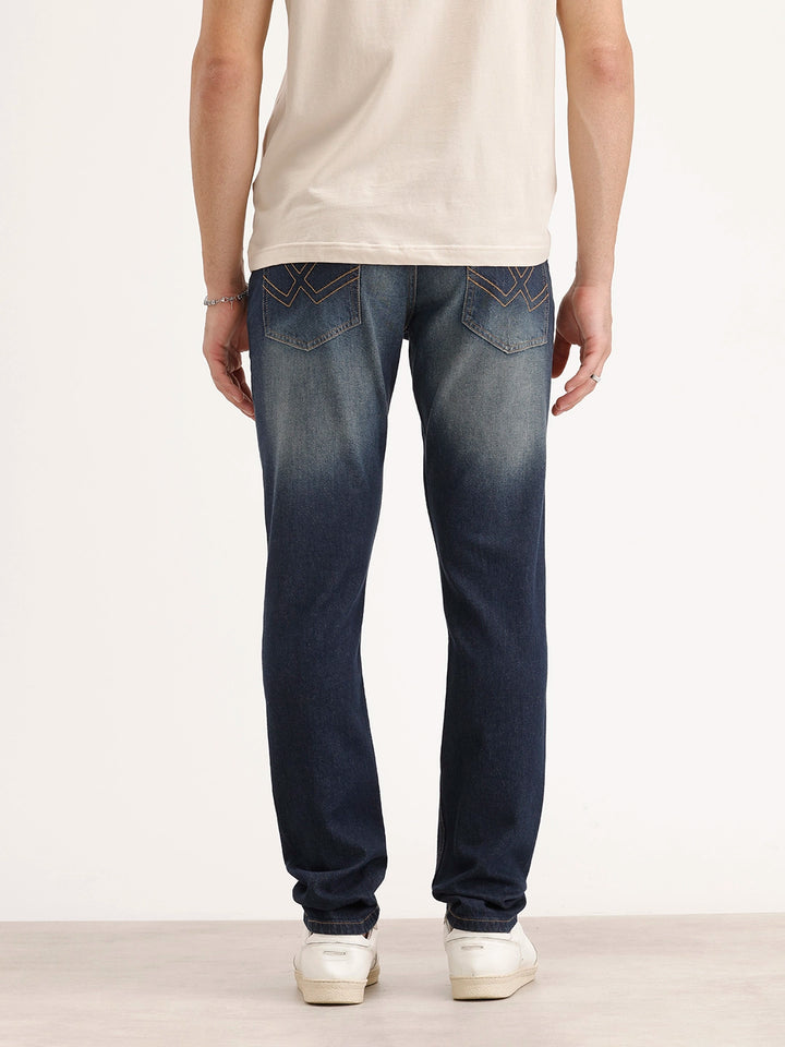 Slim Fit Faded Denim Jeans | Blue