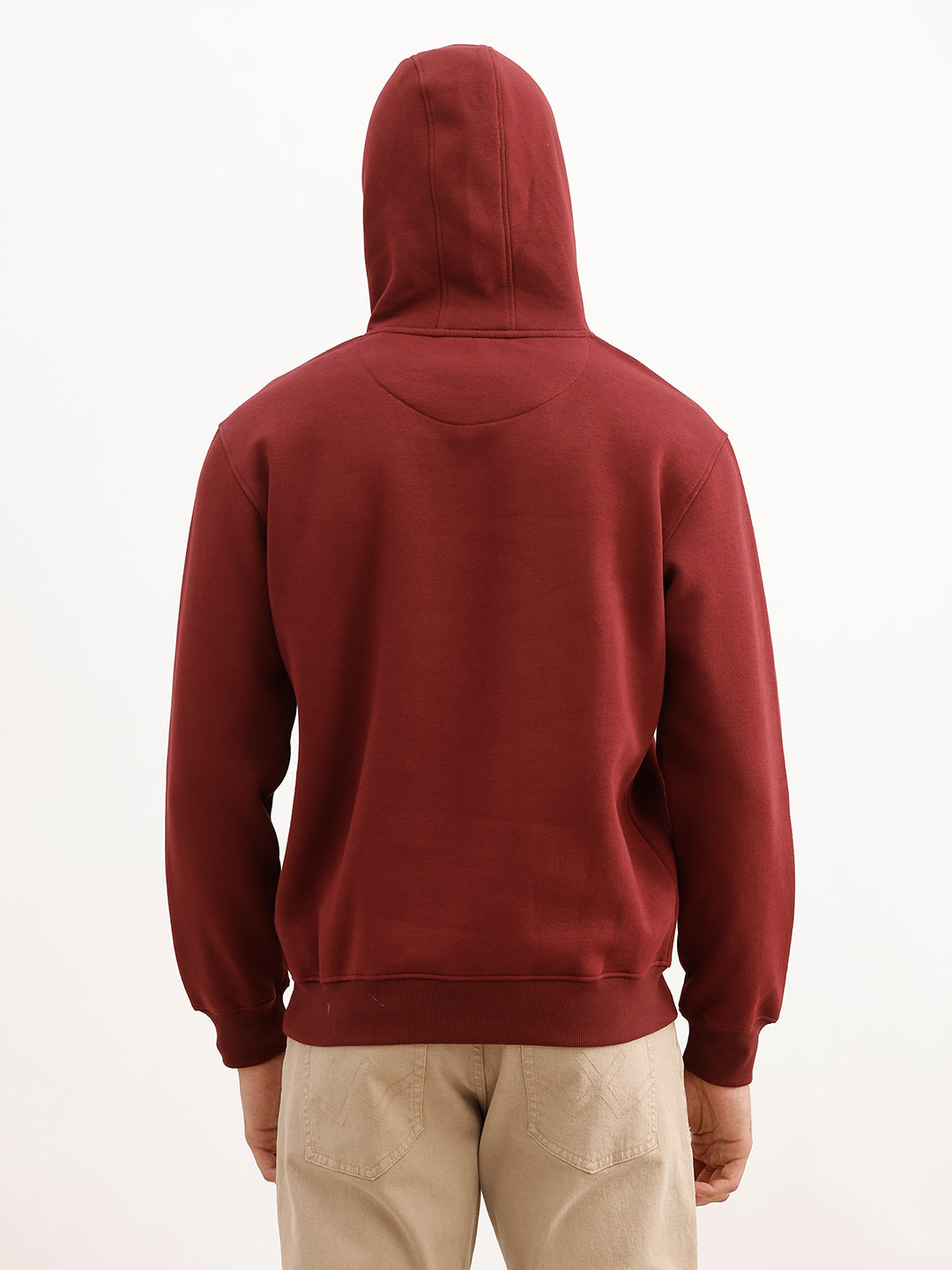 Classic Placement Printed Hooded Sweatshirt | Maroon