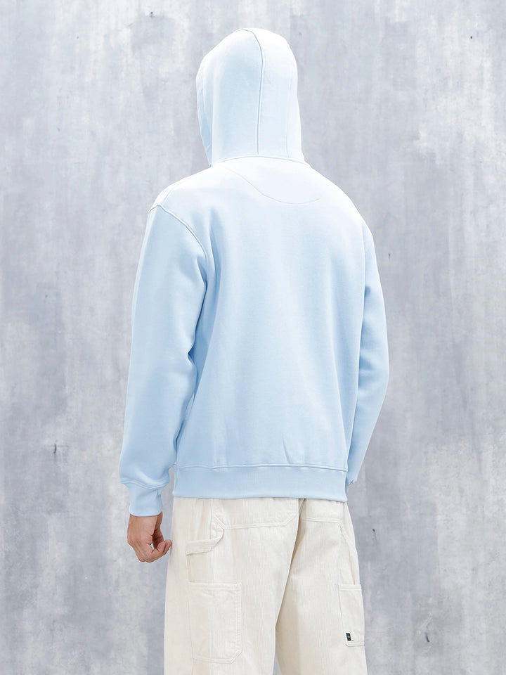 Men’s Solid Zip-Up Hoodie Sweatshirt | Blue