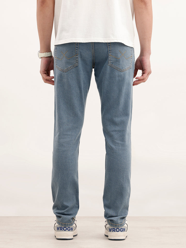 Faded Slim Fit Denim Jeans | Light Blue