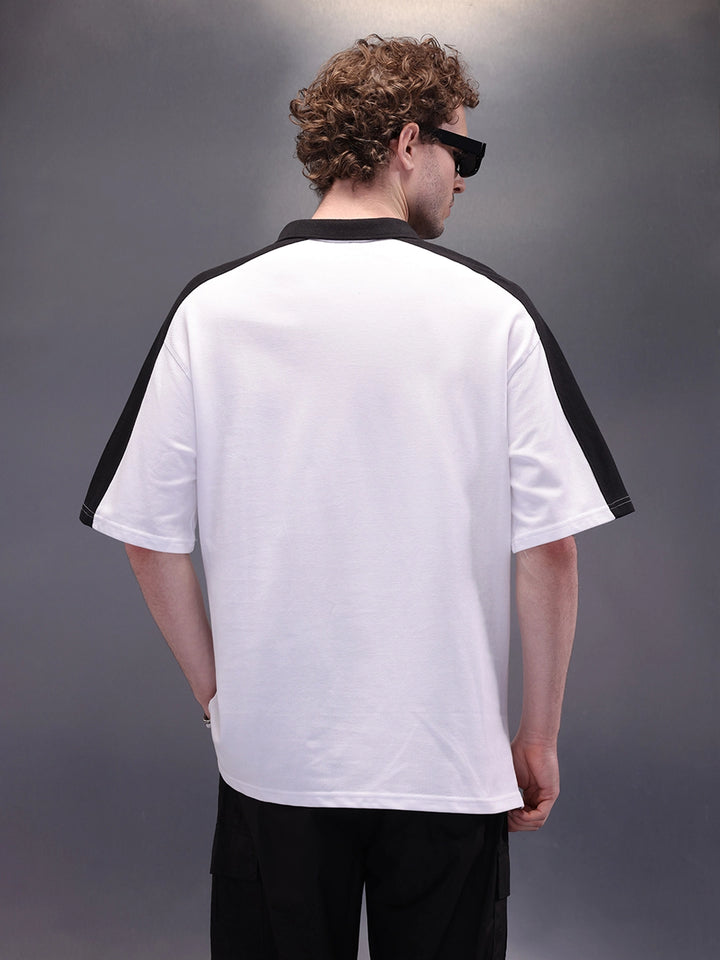 Cut & Sue Oversized Polo T-Shirt | White