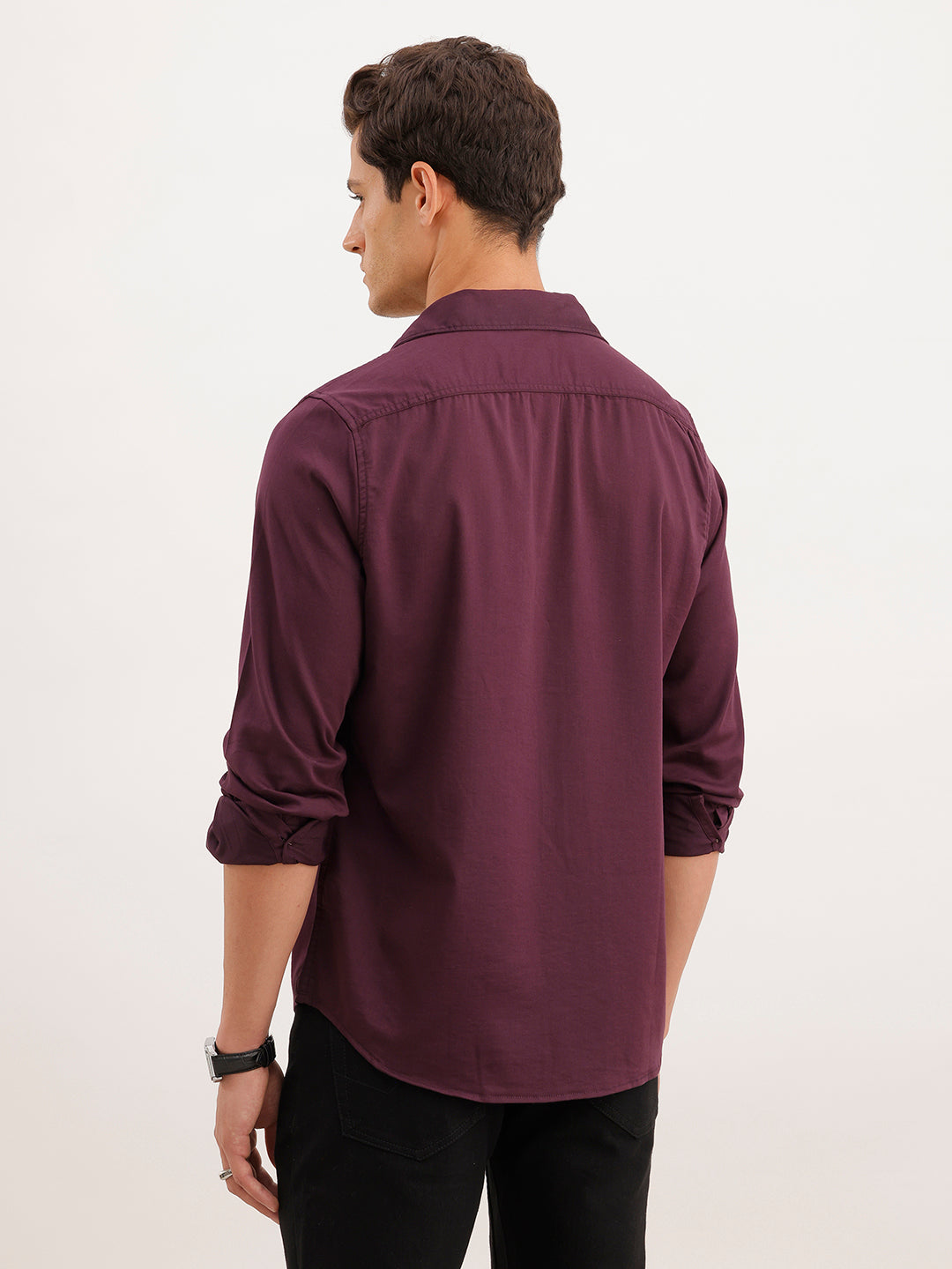 Regular Fit Full Sleeved Shirt | Wine