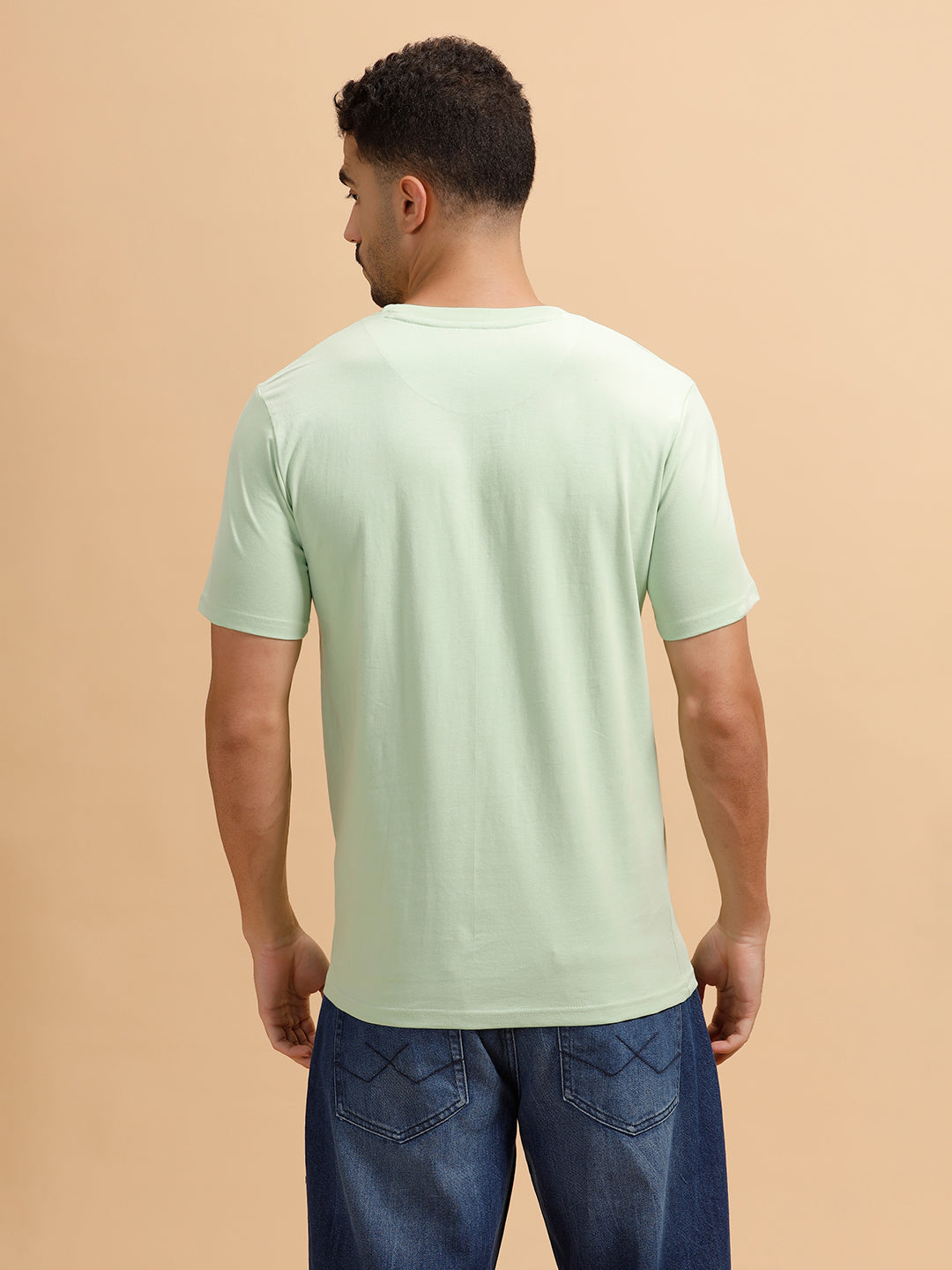 Sketched Logo Printed T-Shirt | Light Green