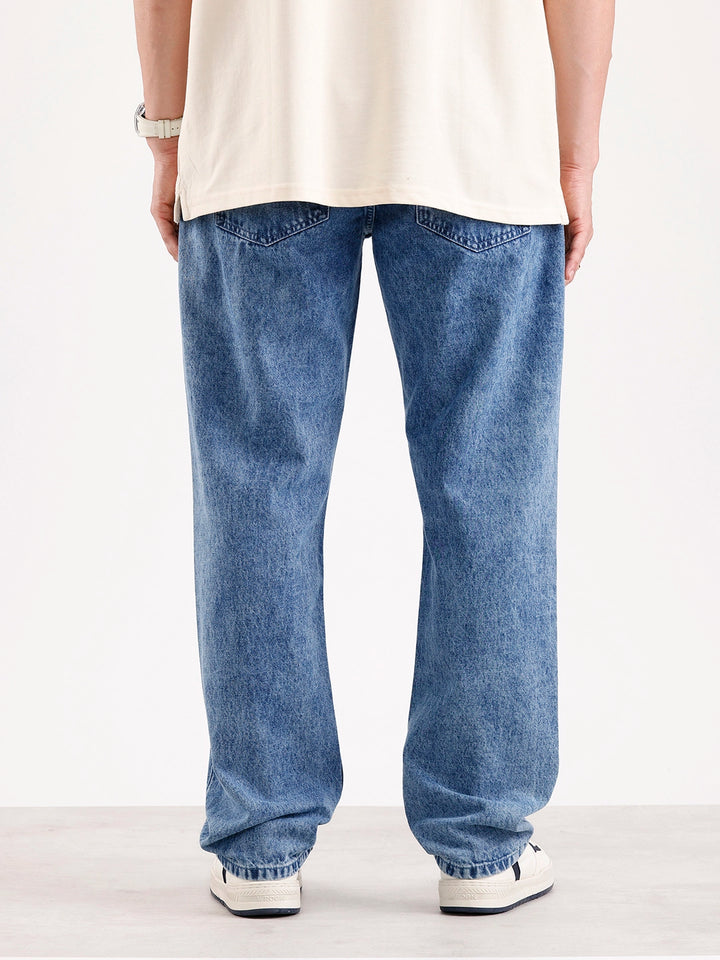 Washed Anti Fit Denim Jeans   |  Blue
