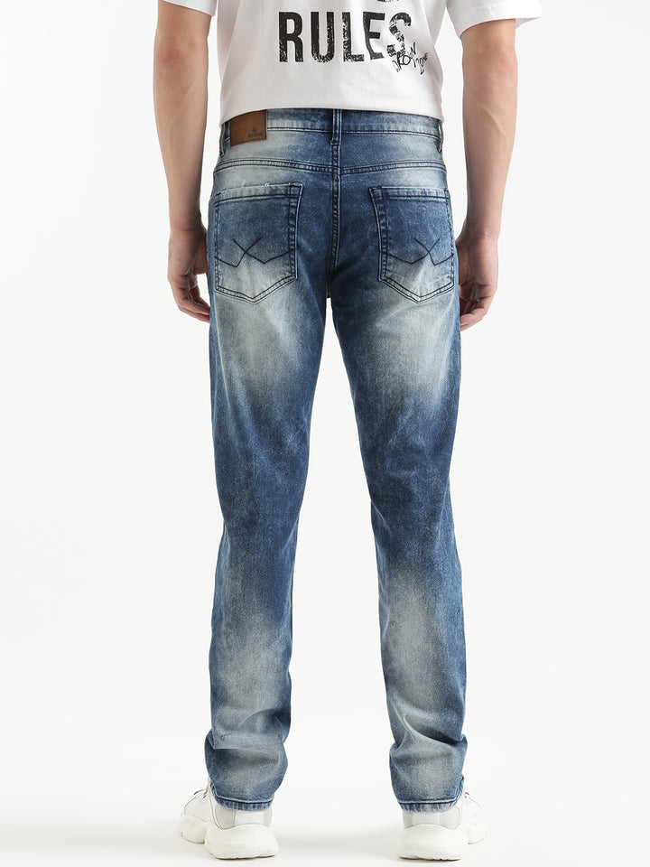 Distressed Straight Fit Jeans