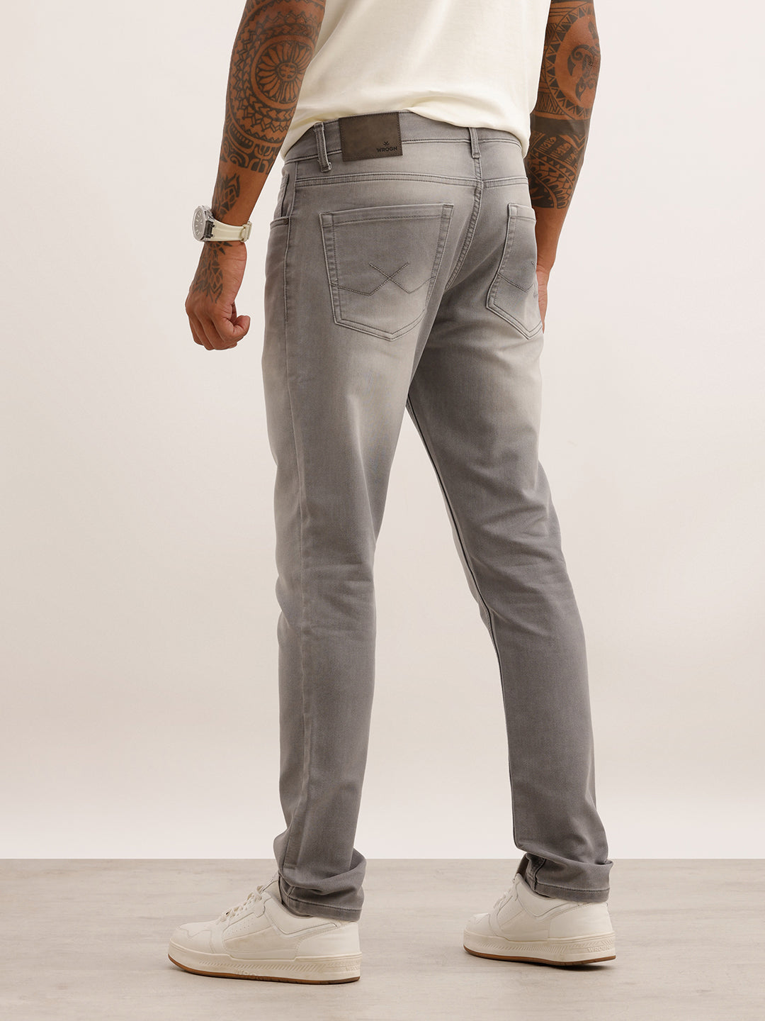 Skinny Fit Heavy Faded Denim Jeans | Grey