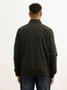 Solid Regular Fit Zipper Jacket | Olive
