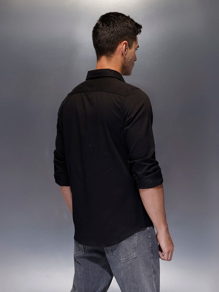 Men's utility shirt with dual chest pockets | Black