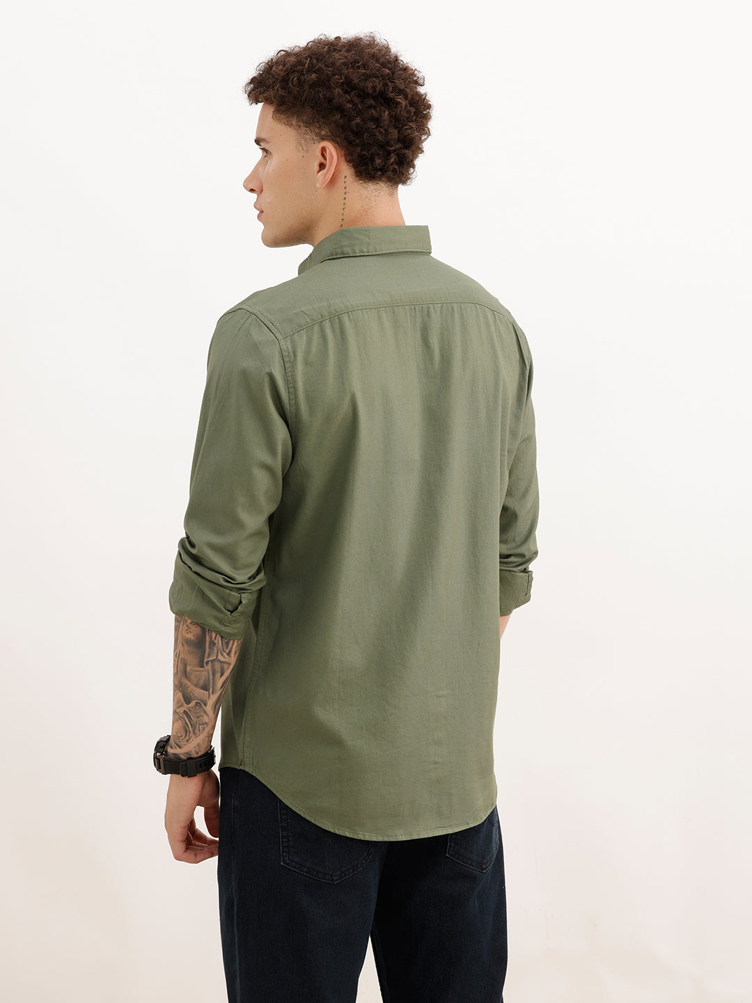Solid Regular Fit Full Sleeve Shirt | Light Green | WWSH0855MAZ