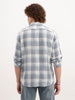 Slim Fit Textured Checkered Shirt  | Blue