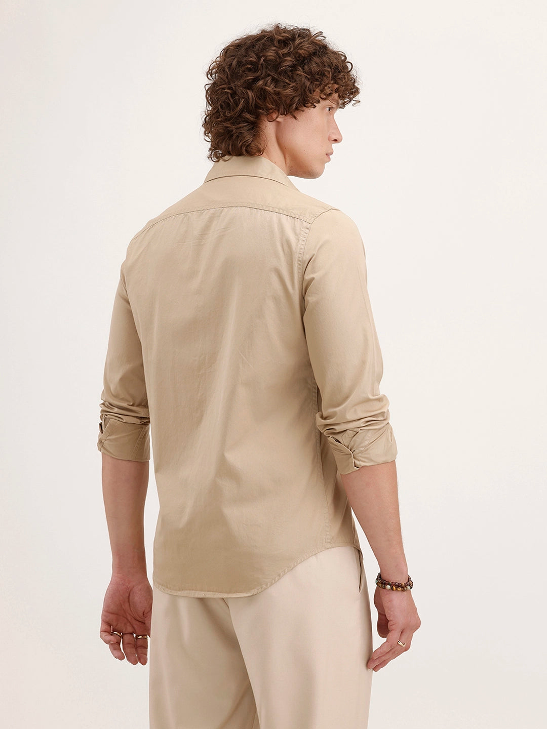 Regular Fit Placement Printed Shirt | Beige
