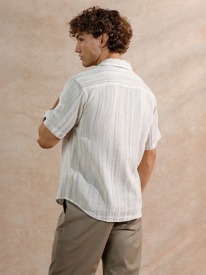 Space Dyed Yarn Shirt | Off White