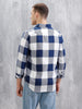 Checkered Full Sleeve Regular Fit Shirt  | Navy Blue