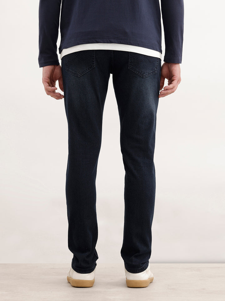 Solid Slim Fit Denim Jeans  | Dark Blue