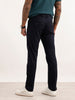 Solid Slim Fit Pleated Trouser | Navy Blue