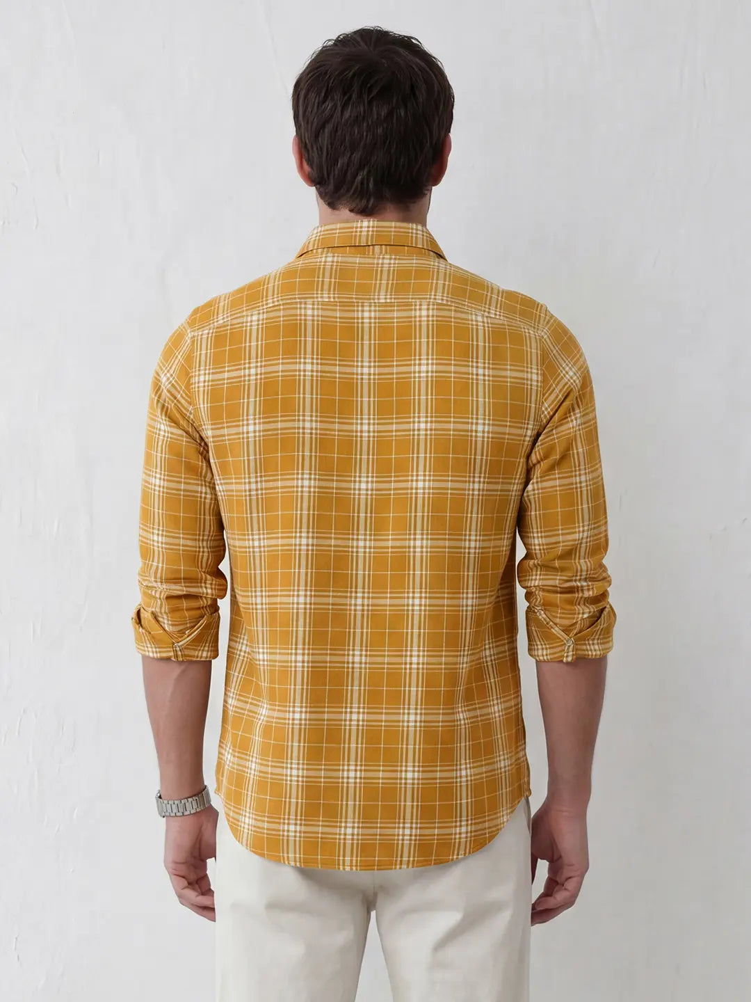 Regular Fit Checkered Shirt | Khaki