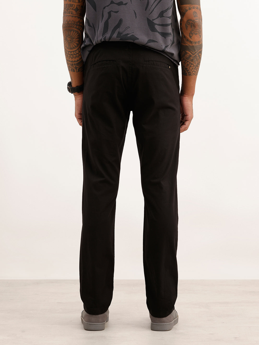 Solid Slim Fit Trouser | Black