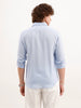 Solid Slim Fit Linen Shirt  | Blue