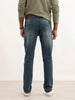 Faded Straight Fit Denim Jeans | Light Blue