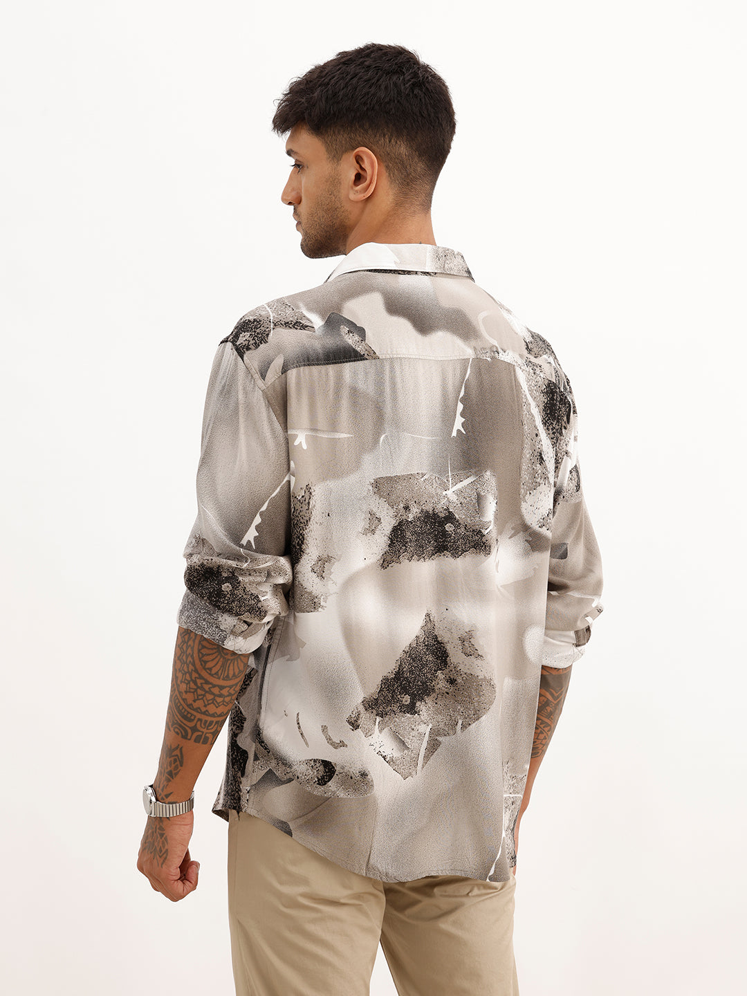 Comfort Fit AOP Full Sleeve Shirt | Grey