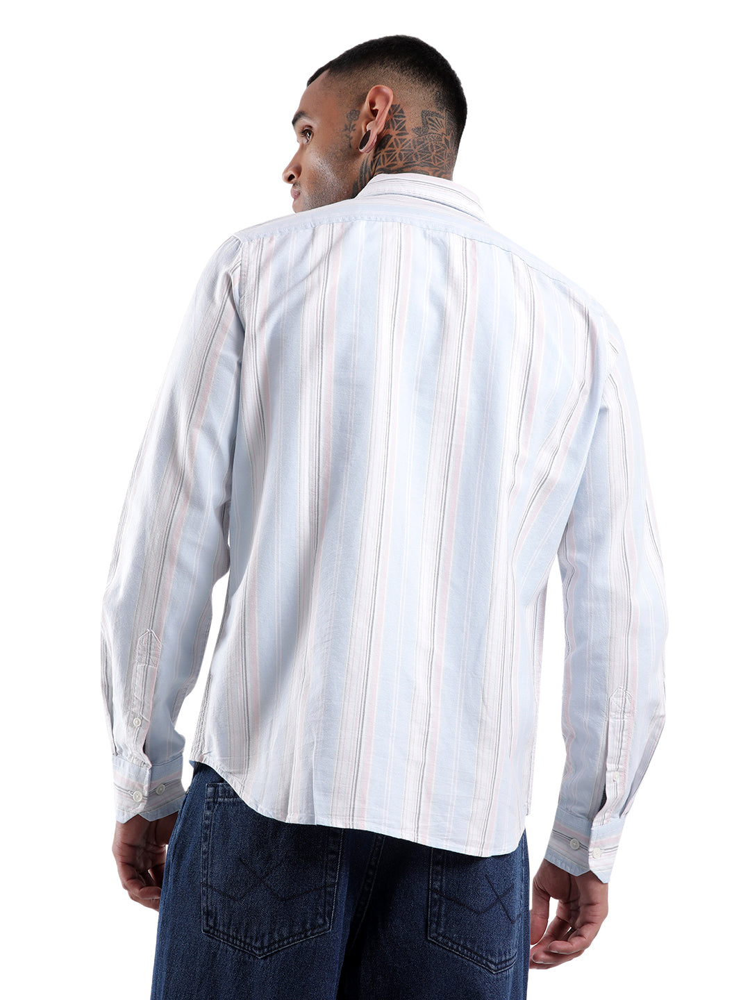 Blue & White Classic Striped Shirt