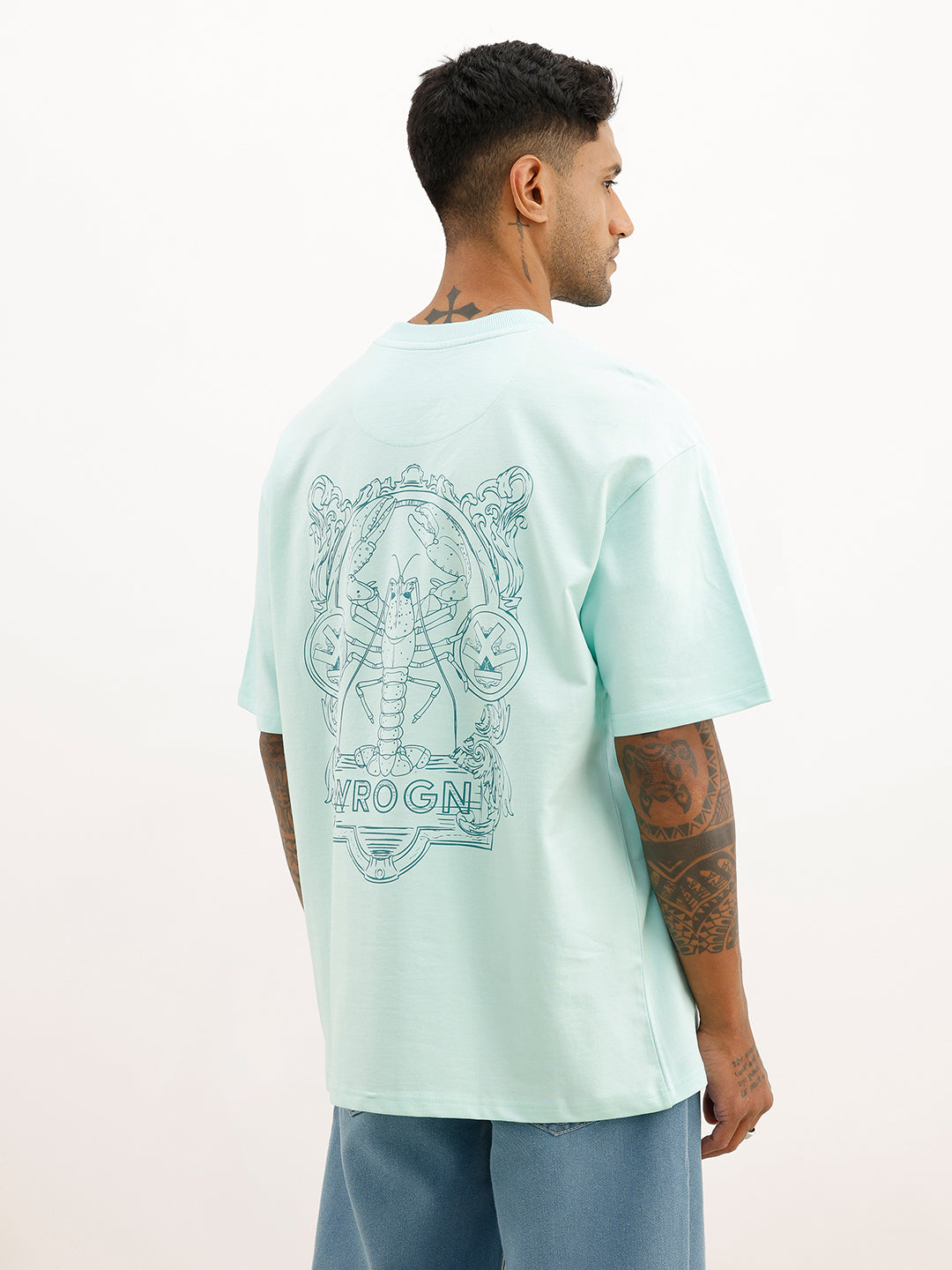 Oversized Back Printed T-Shirt | Light Green