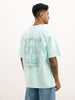 Oversized Back Printed T-Shirt | Light Green