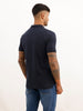 Solid Slim Fit Polo T-Shirt | Navy Blue