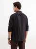 Regular Fit Striped Shirt  | Black