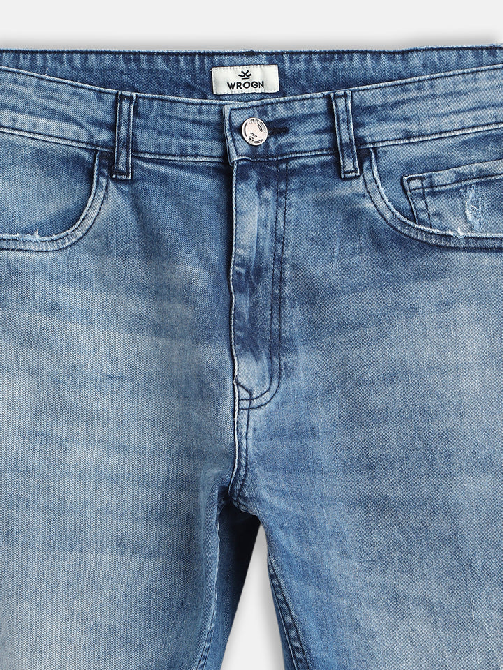 Distressed Wash Anti Fit Jeans | Blue