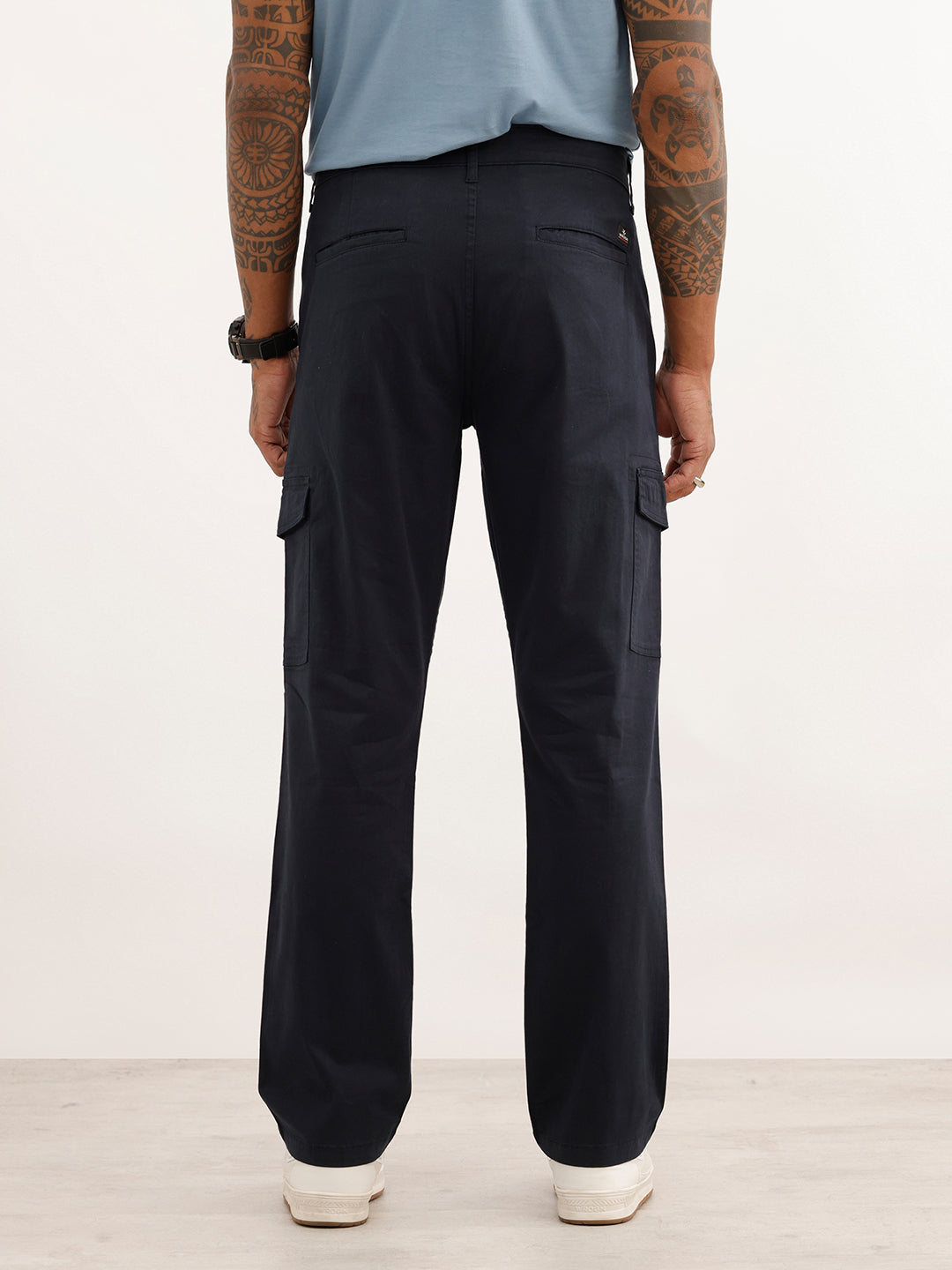 Solid Straight Fit Trouser | Navy Blue