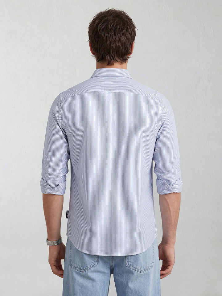 Solid Stretch Slim Fit Shirt | Blue