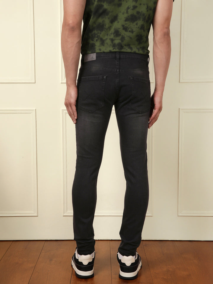 Light Faded Slim Tapered Jeans | Black