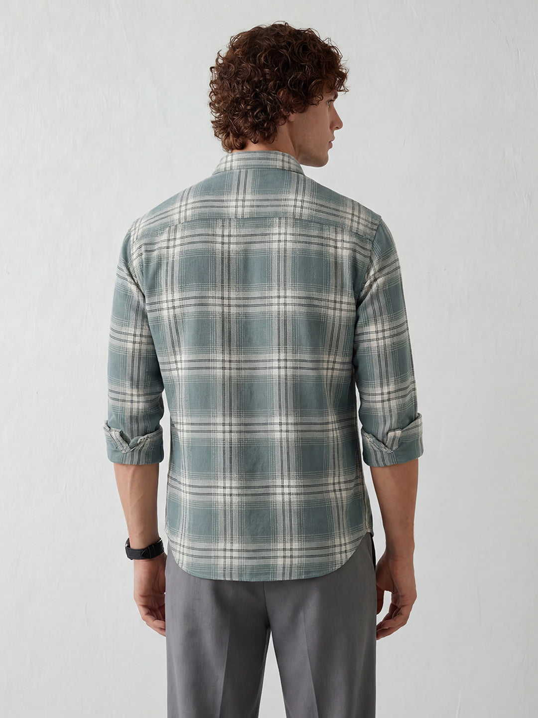 Comfort Fit Checkered Shirt | Teal
