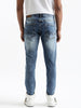 Washed Texture Slim Fit Jeans