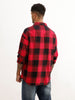 Oversized Checkered Full Sleeve Shirt | Red