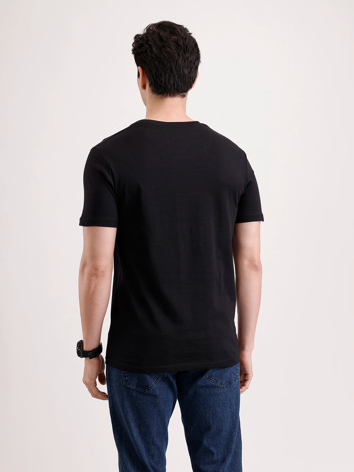 Classic Placement Printed T-Shirt   |  Black