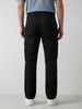 Straight Fit Solid Cargo Trouser | Black